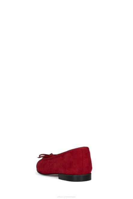 Jeffrey Campbell arabesk NDHB191 ballerina's rode suède combi vrouwen