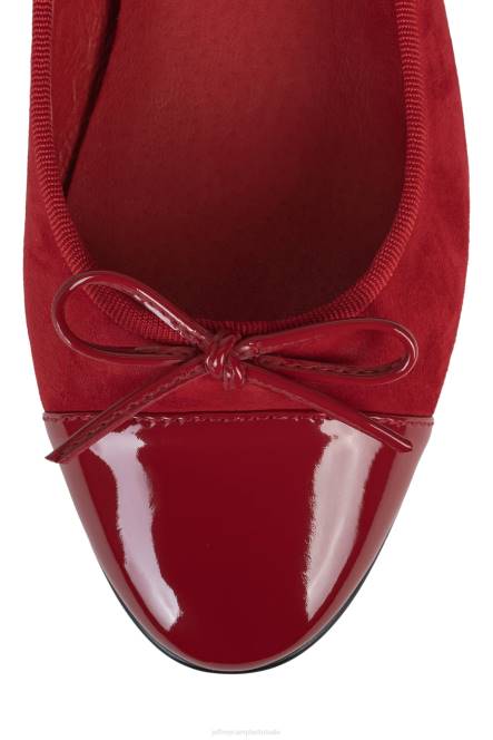 Jeffrey Campbell arabesk NDHB191 ballerina's rode suède combi vrouwen