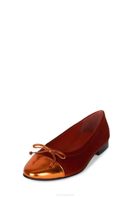Jeffrey Campbell arabesk NDHB194 ballerina's oranje fluwelen combi vrouwen
