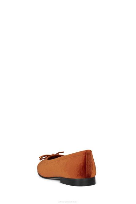 Jeffrey Campbell arabesk NDHB194 ballerina's oranje fluwelen combi vrouwen