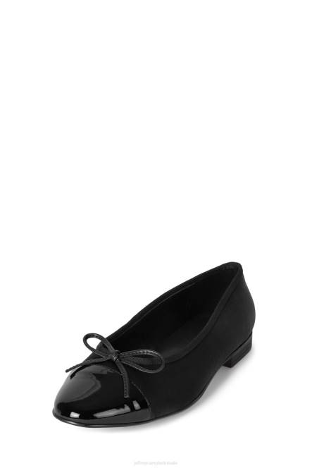 Jeffrey Campbell arabesk NDHB196 ballerina's zwart satijn zwart lak vrouwen