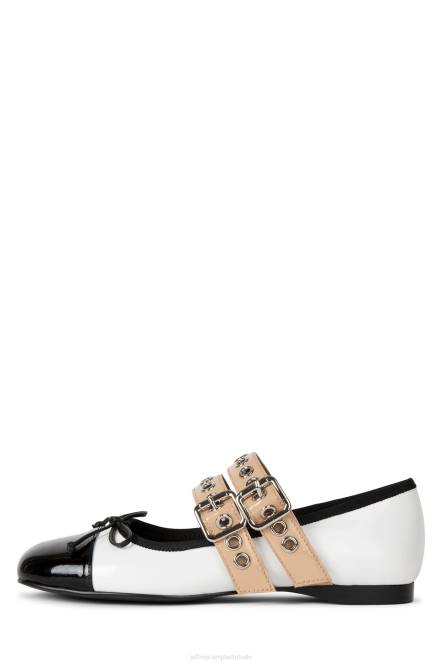 Jeffrey Campbell ballistisch NDHB201 ballerina's zwart wit naakt patent vrouwen