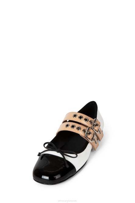 Jeffrey Campbell ballistisch NDHB201 ballerina's zwart wit naakt patent vrouwen
