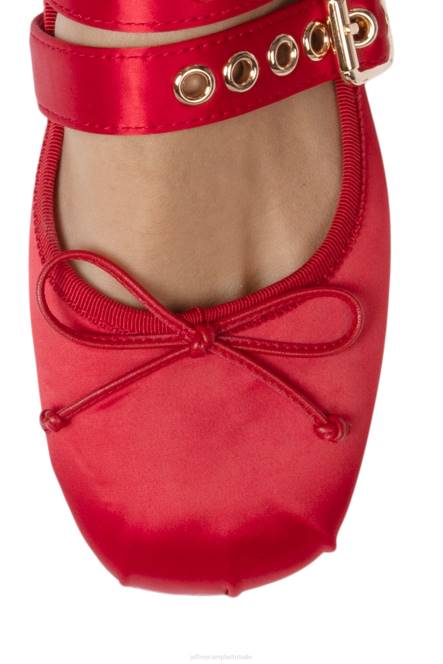 Jeffrey Campbell ballotage NDHB208 ballerina's rood satijn zwart wit geruit vrouwen