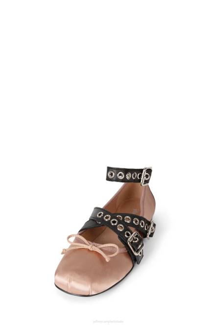 Jeffrey Campbell choreo NDHB210 ballerina's natuurlijk satijn zwart vrouwen
