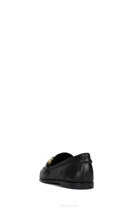 Jeffrey Campbell fluwelen NDHB1773 instapper & oxford zwart goud vrouwen