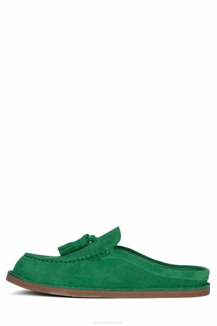 Jeffrey Campbell werk thuis NDHB1766 instapper & oxford groen suède vrouwen
