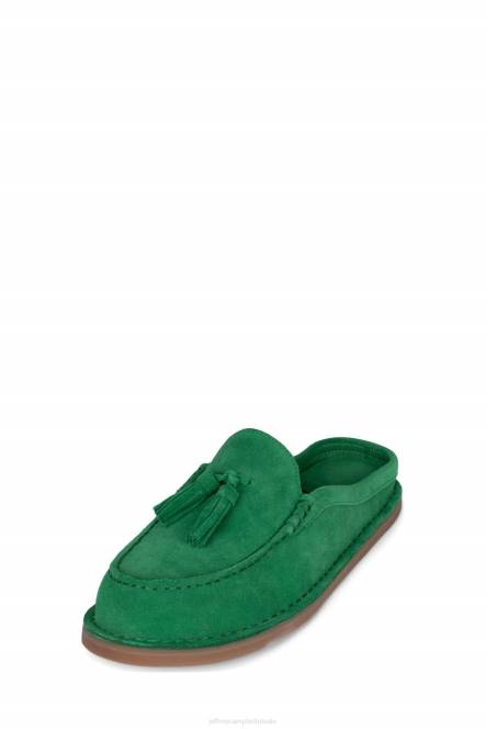 Jeffrey Campbell werk thuis NDHB1766 instapper & oxford groen suède vrouwen