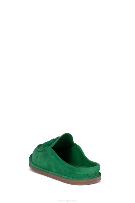 Jeffrey Campbell werk thuis NDHB1766 instapper & oxford groen suède vrouwen