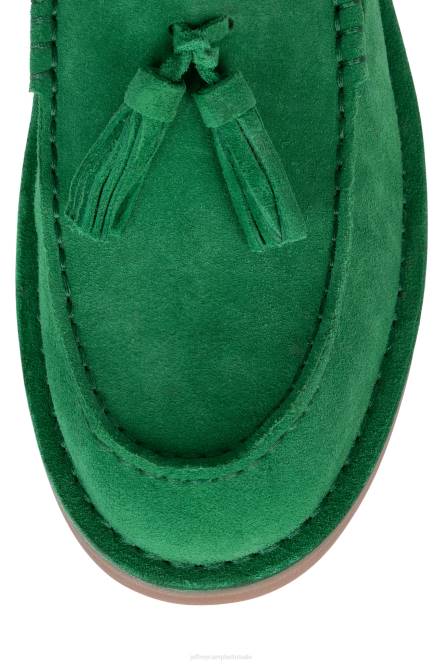 Jeffrey Campbell werk thuis NDHB1766 instapper & oxford groen suède vrouwen