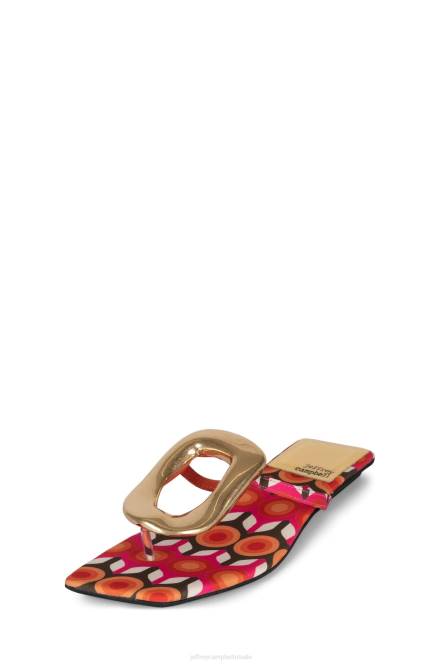 Jeffrey Campbell linques-2 NDHB1748 sandalen rode cirkel print multi vrouwen