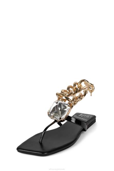 Jeffrey Campbell ring-op-het NDHB1743 sandalen zwart patent goud vrouwen
