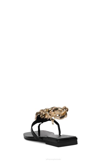 Jeffrey Campbell ring-op-het NDHB1743 sandalen zwart patent goud vrouwen