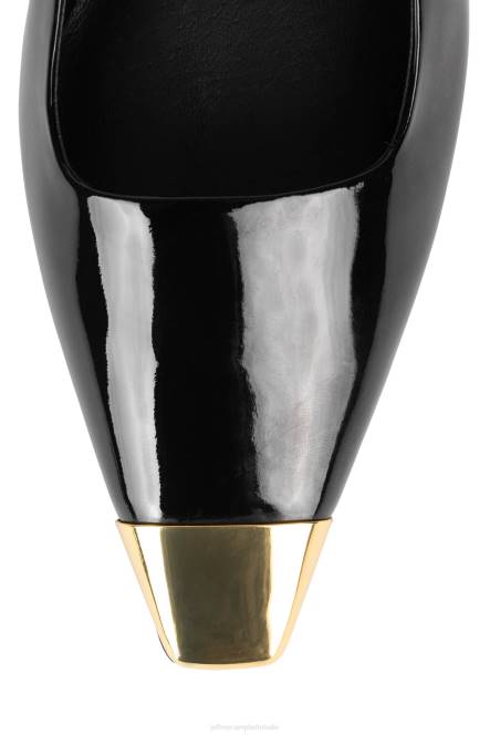 Jeffrey Campbell boosdoener-l NDHB1356 hakken pomp zwart patent goud vrouwen