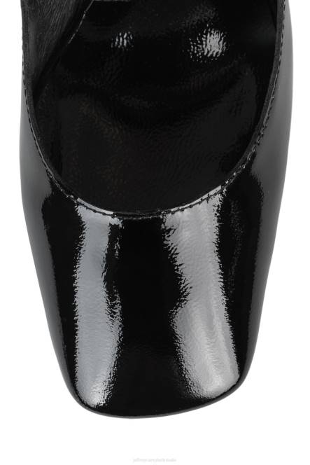 Jeffrey Campbell bourdin-2 NDHB1359 hakken pomp zwart gekreukt patent vrouwen