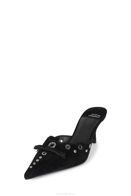 Jeffrey Campbell gratis NDHB1395 hakken pomp zwart suède zilver vrouwen
