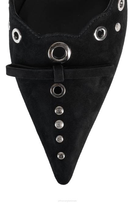 Jeffrey Campbell gratis NDHB1395 hakken pomp zwart suède zilver vrouwen