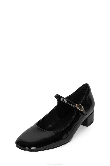 Jeffrey Campbell hoogste niveau NDHB1342 hakken pomp zwart gekreukt patent vrouwen