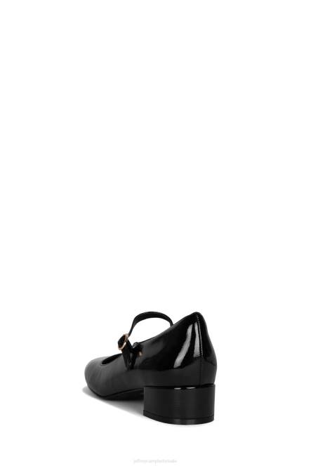 Jeffrey Campbell hoogste niveau NDHB1342 hakken pomp zwart gekreukt patent vrouwen