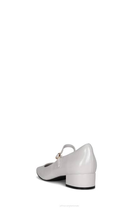 Jeffrey Campbell hoogste niveau NDHB1343 hakken pomp wit gekreukt patent vrouwen