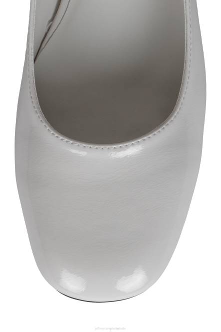Jeffrey Campbell hoogste niveau NDHB1343 hakken pomp wit gekreukt patent vrouwen