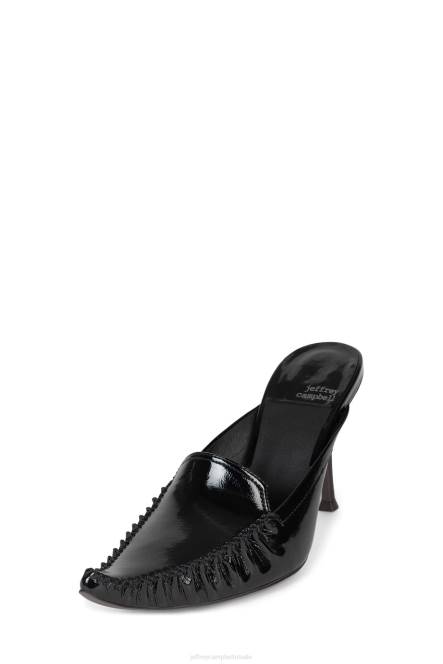 Jeffrey Campbell in een opwelling NDHB1401 hakken pomp zwart gekreukt patent vrouwen