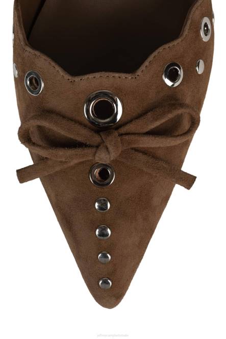 Jeffrey Campbell tevreden NDHB1392 hakken pomp lichtbruin suède zilver vrouwen