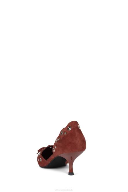 Jeffrey Campbell tevreden NDHB1394 hakken pomp roest suède zilver vrouwen