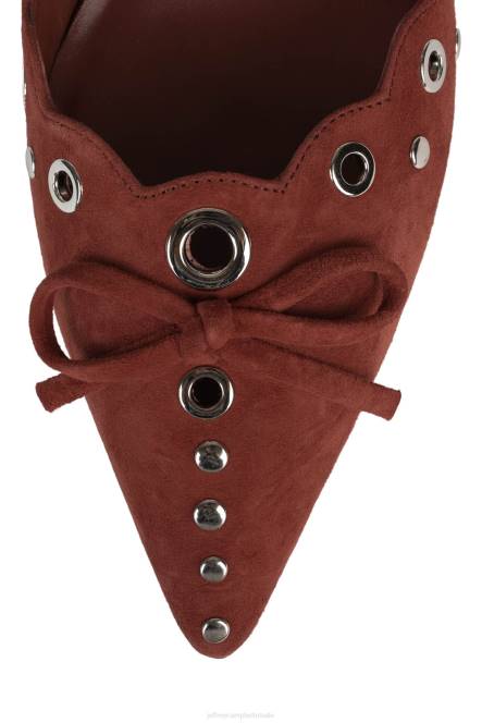 Jeffrey Campbell tevreden NDHB1394 hakken pomp roest suède zilver vrouwen