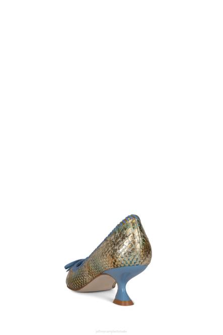Jeffrey Campbell torpedo-2 NDHB1362 hakken pomp blauwe suède slang multi vrouwen
