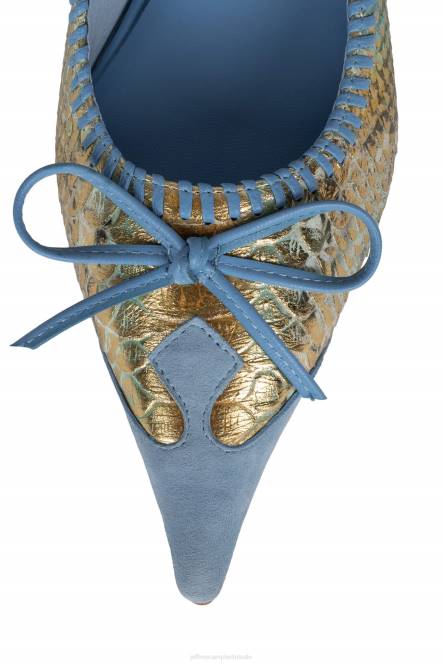 Jeffrey Campbell torpedo-2 NDHB1362 hakken pomp blauwe suède slang multi vrouwen