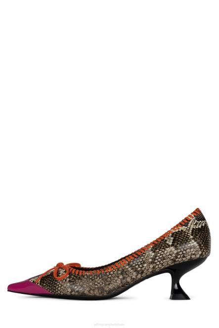 Jeffrey Campbell torpedo-2 NDHB1363 hakken pomp roze pat beige slang oranje vrouwen