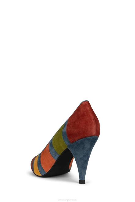 Jeffrey Campbell veronicas NDHB1371 hakken pomp marine suède neutraal multi vrouwen