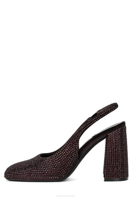 Jeffrey Campbell bling bling NDHB1657 muilezel met hakken combinatie van bruin fluweel vrouwen