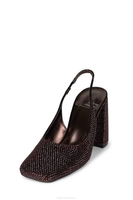 Jeffrey Campbell bling bling NDHB1657 muilezel met hakken combinatie van bruin fluweel vrouwen