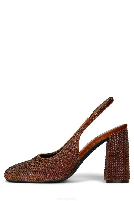 Jeffrey Campbell bling bling NDHB1658 muilezel met hakken donkeroranje fluwelen combo vrouwen