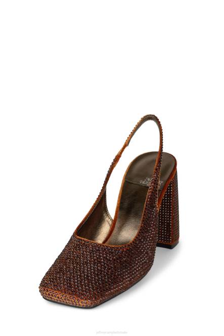 Jeffrey Campbell bling bling NDHB1658 muilezel met hakken donkeroranje fluwelen combo vrouwen