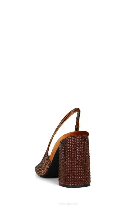 Jeffrey Campbell bling bling NDHB1658 muilezel met hakken donkeroranje fluwelen combo vrouwen