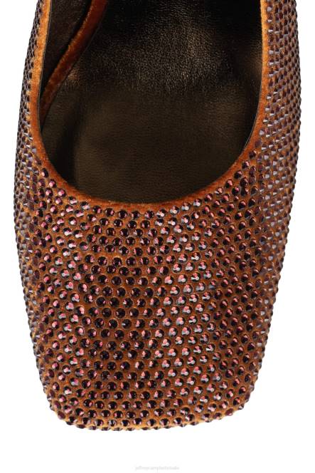 Jeffrey Campbell bling bling NDHB1658 muilezel met hakken donkeroranje fluwelen combo vrouwen