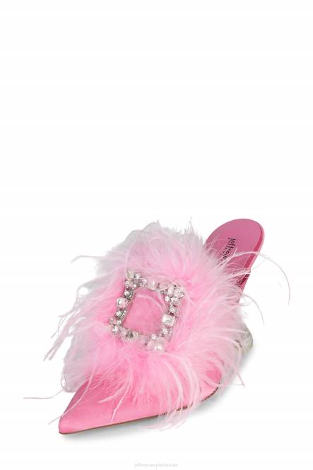 Jeffrey Campbell bont-wut NDHB1661 muilezel met hakken roze satijn vrouwen