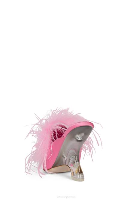 Jeffrey Campbell bont-wut NDHB1661 muilezel met hakken roze satijn vrouwen