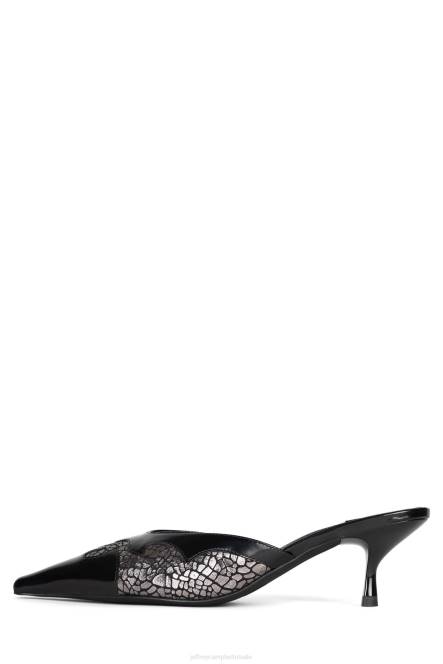 Jeffrey Campbell dilettant NDHB1669 muilezel met hakken black box tin craquelé vrouwen