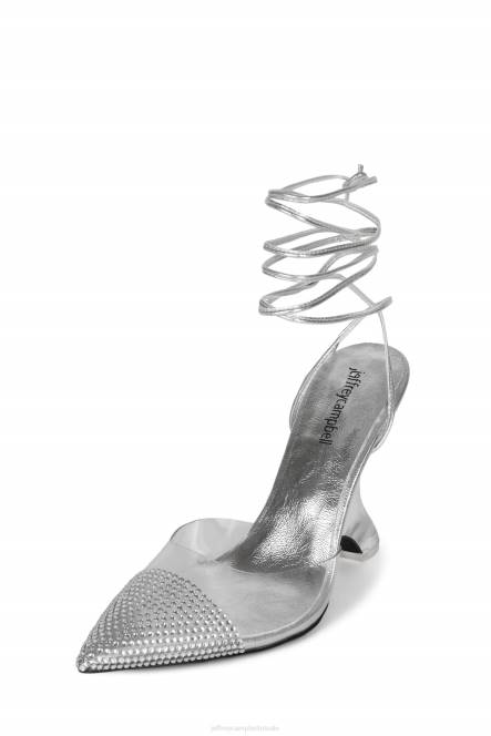 Jeffrey Campbell groot ego NDHB1656 muilezel met hakken zilver helder vrouwen