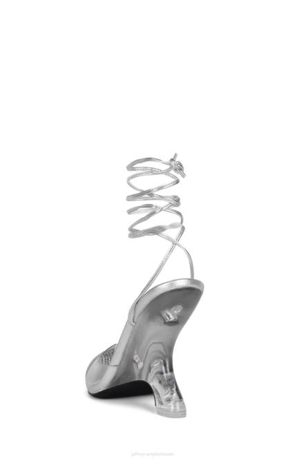 Jeffrey Campbell groot ego NDHB1656 muilezel met hakken zilver helder vrouwen