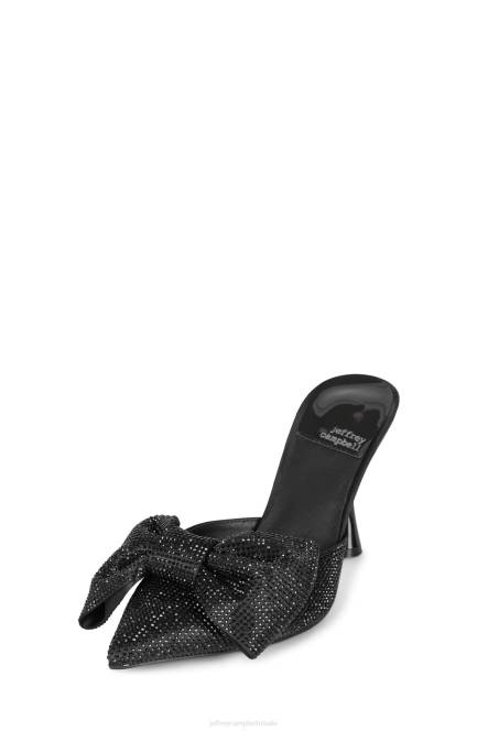 Jeffrey Campbell juwelen NDHB1654 muilezel met hakken zwarte satijnen combi vrouwen