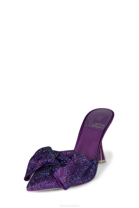 Jeffrey Campbell juwelen NDHB1655 muilezel met hakken paarse satijnen combo vrouwen