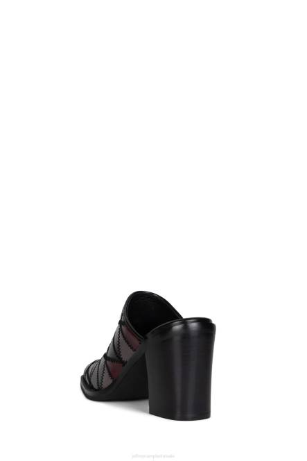 Jeffrey Campbell karma NDHB1723 muilezel met hakken zwart grijs multi vrouwen