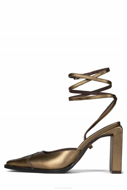 Jeffrey Campbell line dance NDHB1712 muilezel met hakken bronzen hagedis brons vrouwen