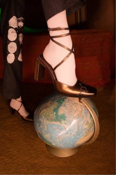 Jeffrey Campbell line dance NDHB1712 muilezel met hakken bronzen hagedis brons vrouwen