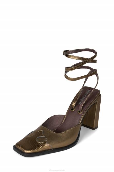 Jeffrey Campbell line dance NDHB1712 muilezel met hakken bronzen hagedis brons vrouwen